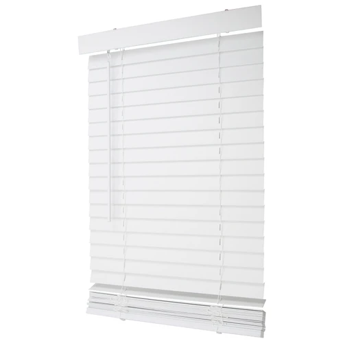 Simple Spaces FWMB-8 Blind, 64 In L, 23 In W, Faux Wood, White 1 Simple Spaces FWMB-8 Blind, 64 In L, 23 In W, Faux Wood, White