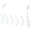 Simple Spaces SS-HG6-50-PE-3L Door Garment Hook, 6 Lb, 6-Hook, Steel, Powder Coated, Hanging Mounting