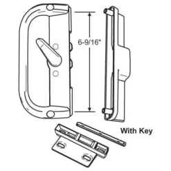 Brixwell 13-384wk White Patio Door Handle Set Keyed With Keeper Double Cam