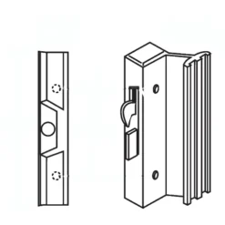 Brixwell 13-152b Patio Door Handle Set With Keeper Black