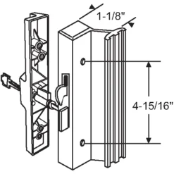 Brixwell 13-152k Patio Door Handle Handle Set Keyed Aluminum Finish