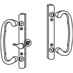 Brixwell 13-245bp Patio Door Handle Offset Latch Brass Plated