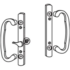 Brixwell 13-245w Patio Door Handle Offset Latch White
