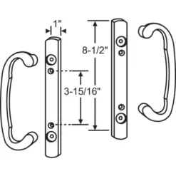 Brixwell 13-284dbc Patio Door Handle Dummy Handle Set Chrome