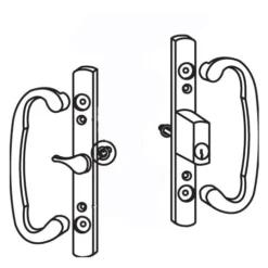 Brixwell 13-291k Patio Door Handle Keyed Center Latch White Keyed