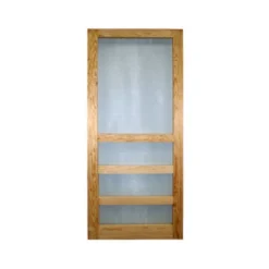 WOOD PRODUCTS MANUFACTURERS 2868HD3BAR-B Wood 3-Bar Screen Door, Charcoal Screen, 32 X 80-In.