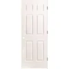 Masonite 28 X 80 LH 6-PNL PH 28 In. X 80 In. Textured 6-Panel Primed White Left Handed Hollow Core Composite Single Prehung Interior Door