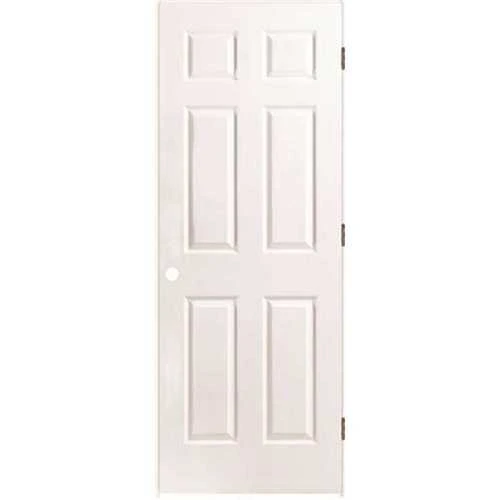 Masonite 24 X 80 LH 6-PNL PH 24 In. X 80 In. Textured 6-Panel Primed White Left-Handed Hollow Core Composite Single Prehung Interior Door 1 Masonite 24 X 80 LH 6-PNL PH 24 In. X 80 In. Textured 6-Panel Primed White Left-Handed Hollow Core Composite Single Prehung Interior Door
