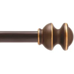 Kenney KN71719V1 Kendall 48 In. - 86 In. Adjustable 5/8 Single Standard Decorative Window Curtain Rod In Oil Rubbed Bronze
