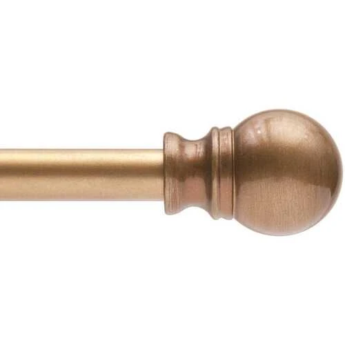 Kenney KN55972 Davenport 28 In. - 48 In. Adjustable 1/2 In. Single Petite Cafe Decorative Window Curtain Rod In Brushed Brass 1 Kenney KN55972 Davenport 28 In. - 48 In. Adjustable 1/2 In. Single Petite Cafe Decorative Window Curtain Rod In Brushed Brass