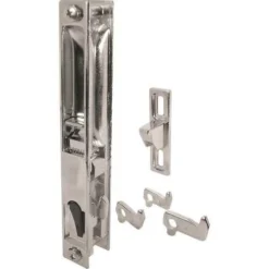 Prime-Line MP1045 6-5/8 In. Diecast, Chrome, Door Handle & Pull, Hook Style, Flush Mount, Sliding Patio Door Lock