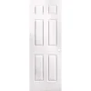 Masonite 61087 28 In. X 80 In. Primed Textured 6-Panel Hollow Core Composite Interior Door Slab With Bore