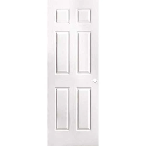 Masonite 61087 28 In. X 80 In. Primed Textured 6-Panel Hollow Core Composite Interior Door Slab With Bore 1 Masonite 61087 28 In. X 80 In. Primed Textured 6-Panel Hollow Core Composite Interior Door Slab With Bore