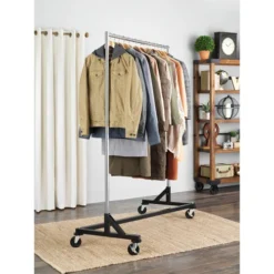 Whitmor 6339-7548 Garment Rack 74.625" H X 60.75" W X 27" L Metal Black/Silver