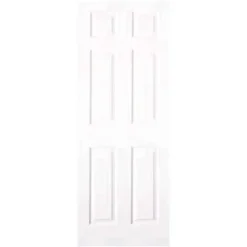 Masonite 0101610280802VV2200010 28 In. X 80 In. Textured 6-Panel Primed White Hollow Core Composite Interior Door Slab