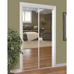 HOME DECOR INNOVATIONS 24-1400 230 SERIES FRAMED MIRROR BYPASS DOOR, WHITE, 48X80 IN