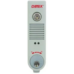 DETEX EAX300GRY Surface Mount Battery Powered 100DB Door Prop Alarm With Internal Magnetic Door Contacts And Gray Box Gray Finish