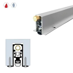 Brixwell 7053CA-PULL-72 Concealed Automatic Door Bottom (1-11/32" By 1-9/16") Clear Anodized