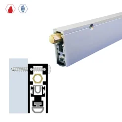 Brixwell 7153WP-EA-96 Surface Automatic Door Bottom (11/16" By 1-13/16") White Powder Coat