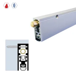 Brixwell 7253MB-SL-60 Semi-Mortised Automatic Door Bottom (11/16" By 1-13/16") Matte Black Powder Coat